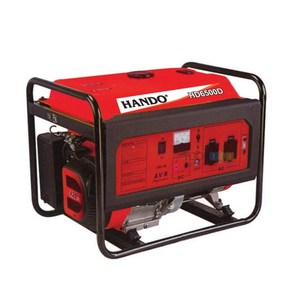 HANDO 산업용발전기 6KVA HD6500D 6KW 산업용 가솔린 발전기 리코일스타트 25리터 82kg HD-6500D, 1개