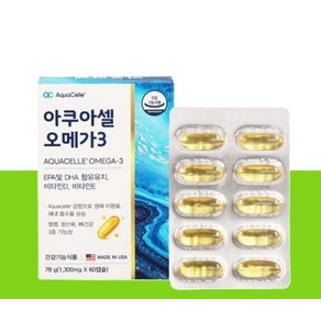 미국 직수입 순환케어 고흡수율 아쿠아셀 비타민 오메가3 EPA DHA 1300mg 60캡슐, 1개