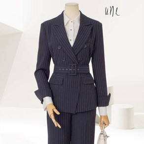 윈(une)[77까지][벨트SET]시크패턴 더블자켓