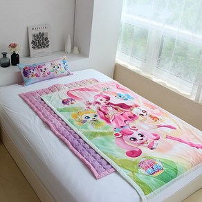 [국내생산]새콤달콤 캐치티니핑 여름 침구세트(사카리플/아동패드/순면베개 30x70cm(솜포함))