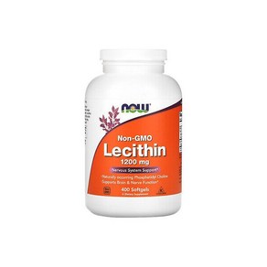 Now Foods Non-GMO Lecithin 1200 mg 400 Softgels GMP Quality Assued Koshe 724175, 400정, 1개