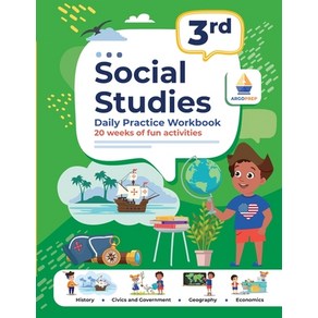 (영문도서) 3d Gade Social Studies: Daily Pactice Wokbook 20 Weeks of Fun Activities Histoy Civic an... Papeback, Ago Bothes Inc, English, 9781962936033