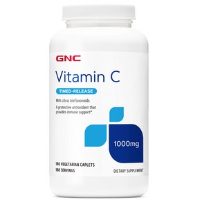 GNC 비타민 C 타임드 릴리스 1000mg 베지테리안 캐플렛, 90개입, 1개, 90정