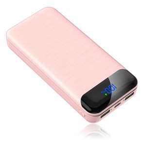 KLIFE 고속충전 대용량 보조배터리 20000mAh PD 22.5W QC3.0 잔량표시, 핑크, PD-Q2