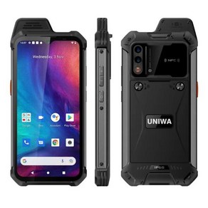 정시출고 UNIWA W888 4G LTE 워키토키 젤로 휴대폰 네트워크 라디오 방수 NFC 스마트폰 SOS 6.3, 01 Black, 1개