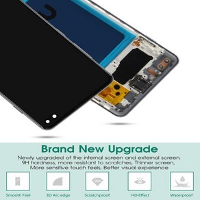 [호환] 삼성 갤럭시 S10 플러스 + G975 Lcd 디스플레이 디지털 터치 스크린 어셈블리 용 프레임 포함), 03 S10 Black Fame, 1개