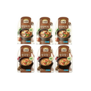 다담 전통된장찌개양념(140g) x3개 + 청국장찌개양념(130g) x 3개, 1세트, 140g