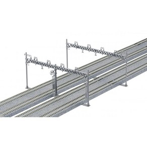 KATO KATON 게이지 4선식 와이드가선기둥 10개입 23-064 철도모형용품, 10개