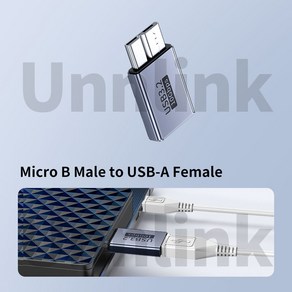 Unnlink 마이크로 B 3.0-USB A 타입 C 어댑터 외장 하드 드라이브 디스크 HDD 케이블 변환기용 10Gbps, 01 CHINA, 01 USB A to Mico B, 1개