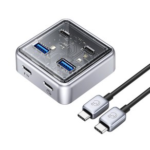 오리코 USB 3.0 2포트 Type-C 2포트 무전원&유전원겸용 USB3.2 Gen2 10Gbps 허브 0.5M XHJ2U2C-G2-05, 1개, 상세페이지 참조