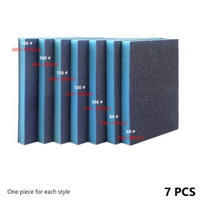 8 PCS 그릿 240 320 600 800 1000 스폰지 사포 양면 도구 120x100x12mm 샌딩 블록, One fo each, 1) One fo each