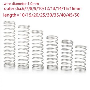 스테인레스 스틸 압축 스프링 Y형 로터 리턴 OD 6mm 7mm 8mm 9mm 10mm 12mm 13mm 14mm 15mm 16mm 1.0mm 10 개/로트, [01]10mm, [01]1.0mm, 04 10mm, 10개