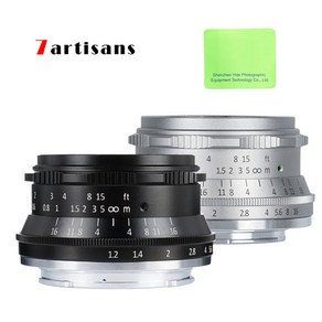 7artisans APS-C MF 35mm F1.2 단렌즈 미러리스 카메라용 소니 캐논 후지 M43 니콘 마운트 실버