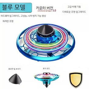 LED 부메랑 플라잉 라이트 스피너 던지기 공 놀이 회전 피젯, E. 블루  프리미엄, 1개