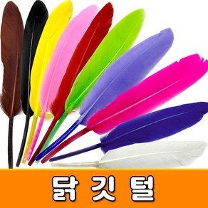 [쥬쥬] 2000 닭깃털 - 깃털만들기 깃털날개 색깃털 드림캐쳐, 흰색