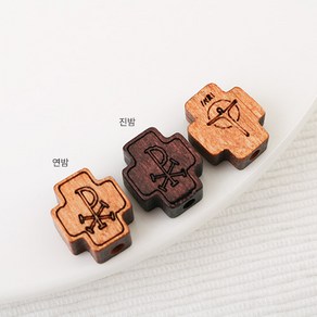 싼비즈 [5732-01]우드 자작나무PX십자가 소12x14mm (내경2mm) 1개