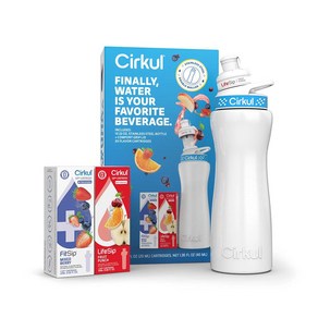 써큘 후르츠 펀치 앤 믹스드 베리 카트리지 +화이트 보틀 Cikul White Stainless Steel Wate Bottle State Kit with Blue Lid, 2개, 1g