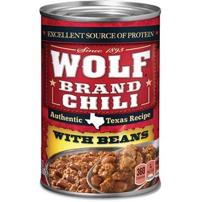 WOLF BRAND Chili With Beans 24 oz. WOLF BRAND 칠리와 콩 24oz., 1개, 680g