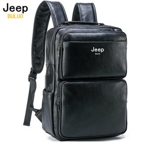 JEEP BULUO 새로운 캐주얼 데이팩 14 인치 노트북 대용량 배낭 야외 여행 남성용 가방 Usb 분할 가죽 가방 남성용