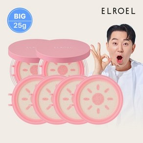 [빅] 엘로엘 피치 핑크 톤업 팡팡 빅 선쿠션 25g 본품2 리필4ELROEL, 1개