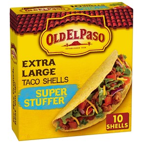 Old El Paso Exta Lage Supe Stuffe Taco Shells 10 ct. 6.6 올드 엘파소 초대형 슈퍼 스터퍼 타코 쉘 10ct. 6.6oz, 187g, 1개