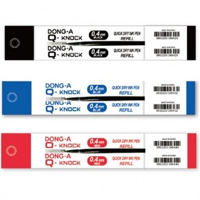 [3개] 동아 큐노크리필 블루 레드 0.4mm 블랙 올드림, 3개