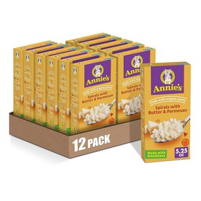 5.25 Ounce (Pack of 12) Butte & Pamesan Annie’s Butte and Pamesan Spials Macaoni & Cheese, 148g, 12개