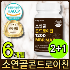 바이탈글로우 소연골 콘드로이친 1200 MBP MAX 식약청 HACCP 인증, 3개, 60정