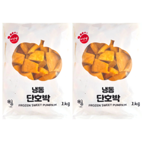 마당발 냉동 단호박(탈피) 1kgx2개 식재료 손질되어 간편조리 샐러드 스프 죽 이유식 다양한 호박요리 활용, 2개, 1kg