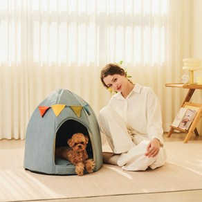 개과천선 스쿼시 강아지 하우스 애견 집 동굴집 고양이 숨숨집 가랜드 포인트 논슬립 쿠션 하우스