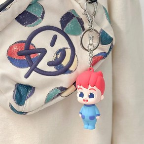 유아 가방 장식용 베베핀 동요 소리 피규어 키링 고리 초등여아, 1개