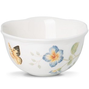 레녹스 버터플라이 메도우 6 피스 Tidbit 플레이트 세트 1.38kg(3.05 파운드) 멀티 컬러, Desset Bowl, White, 1개