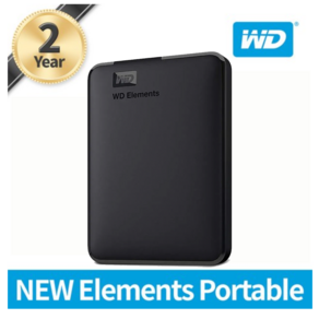 WD외장하드2TB Elements Potable 휴대용 블랙, Black, 2TB