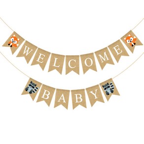 웰컴 베이비 패브릭 가랜드 welcome baby 조리원 퇴소, 1세트