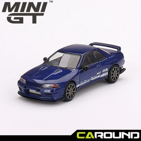 미니지티(589) 1:64 닛산 스카이라인 GT-R 탑 시크릿 VR32 - 메탈릭 블루, 1개