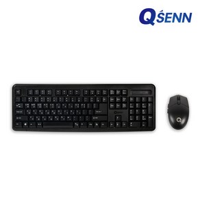 큐센 QSENN MK128 사일런트 무선 키보드 마우스 세트 (블랙 키스킨 포함)