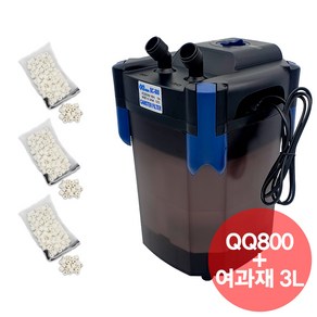 QQ아쿠아 외부여과기 QQ800 BC800 + 여과재 3리터 풀세트, 1개, 13W