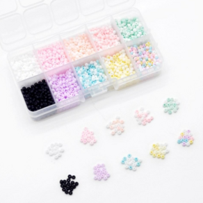 시드비즈 공예재료 세트 DIY 믹스 사각 키트 2mm 3mm 꽃반지 팔찌 만들기, 3mm 파스텔(무광), 1개