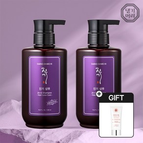[댕기머리] 오리지널 진기 샴푸 500ml(건성) 2개 +핑크 톤업 선크림 50ml 증정, 상세 설명 참조, 500ml