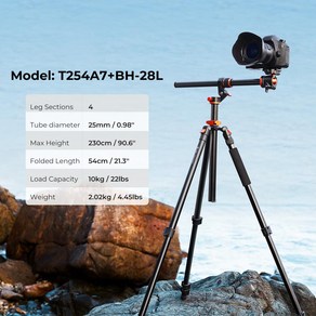 KnF Concept (KF09119) 알루미늄 삼각대 (모노포드) _ Lage Aluminum Camea Tipod (detachable monopod) (T254A7), 1개