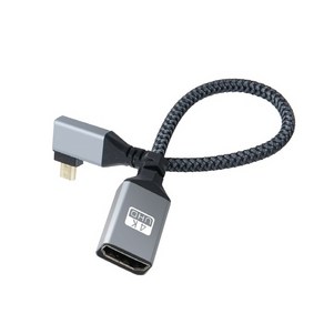 [BD832] Coms 마이크로 HDMI 변환 케이블 젠더 HDMI F to Mico HDMI M 4K 60Hz UHD 20cm 꺾임형, 1개