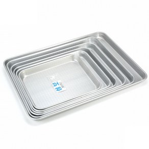 키친쿡 직사각 알루미늄쟁반 업소용 식당 쟁반 다용도 가벼운 트레이 [사이즈선택], 1개