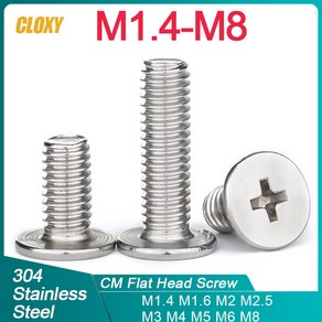 5/ 10/ 20pcs M1 4 M1 6 M2 M2 5 M3 M4 M5 M6 M8 304 스테인레스 스틸 CM 초박형 초저 플랫 나사 볼트, 3mm, 20개