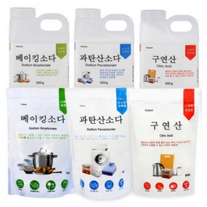 키친이레 천연세제 베이킹소다 구연산 과탄산소다 세탁조청소 세제 리필 용기 세탁살균 항균, 베이킹소다_용기500g, 500g, 1개