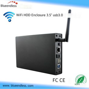 3.5인치 모바일 HDD 카트리지 WIFI 무선 NAS 프라이빗 클라우드 스토리지 사무용 다기능, 검정, 1개