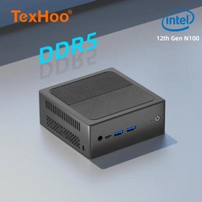 미니PC 베어본 데스크탑 TexHoo 미니 PC 인텔 셀러론 N95 N100 게이밍 컴퓨터 8GB 16GB 256GB 512GB DDR4 DDR5 WIFI5 BT42, 없음, 없음, 1) 8GB 128GB, 없음, 없음