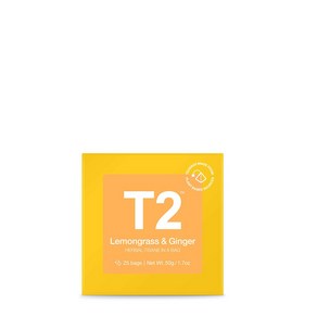 T2 레몬그라스/진저 티백 박스 25개입(허브차), 25개, 25개입, 1개, 2g