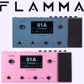 Flamma 플라마 모델링 기타 멀티 이펙터 페달 어댑터포함 FX200 핑크 그레이