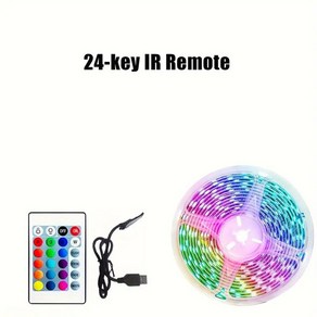 LED 스트립 조명 RGB SMD 2835 24 키 리모컨 TV 백라이트 5V USB 리본 다이오드 테이프 홈 룸 장식 1 15m, 1m, 1개