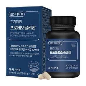 모어네이처 프로테오글리칸 콘드로이친 연어코연골 추출물 식약처 HACCP 인증, 1박스, 60정